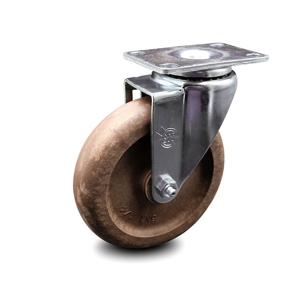 5 Inch High Temp Glass Filled Nylon Wheel Swivel Top Plate Caster